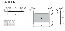Зеркало в ванную комнату Laufen Leelo 100 см с LED-подсветкой и естественным светом 3 сенсорных выключателя H4476639501441