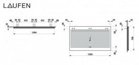 Зеркало в ванную комнату Laufen Leelo 120 см с LED-подсветкой и естественным светом 3 сенсорных выключателя H4476739501441