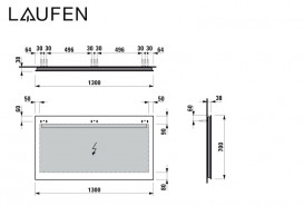 Дзеркало у ванній кімнаті Laufen Leelo 130 см з LED-підсвічуванням включення від загального вимикача H4476819501441