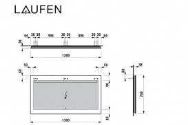 Зеркало в ванную комнату Laufen Leelo 130 см с LED-подсветкой 1 сенсорным выключателем и функцией памяти H4476829501441