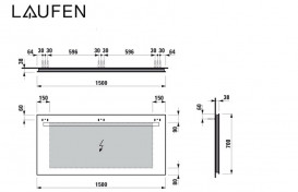 Зеркало в ванную комнату Laufen Leelo 150 см с LED-подсветкой включение от общего выключателя H4476919501441