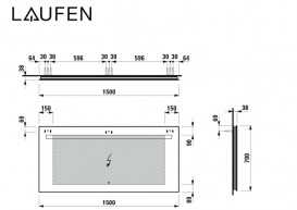 Зеркало в ванную комнату Laufen Leelo 150 см с LED-подсветкой 1 сенсорным выключателем и функцией памяти H4476929501441