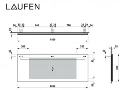 Зеркало в ванную комнату Laufen Leelo 180 см с LED-подсветкой включение от общего выключателя H4477019501441