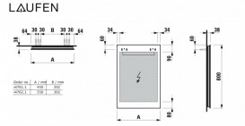 Зеркало в ванную комнату Laufen Leelo 45 см с LED-подсветкой включение от общего выключателя H4476119501441