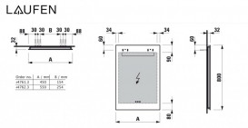 Зеркало в ванную комнату Laufen Leelo 45 см с LED-подсветкой и естественным светом 3 сенсорных выключателя H4476139501441