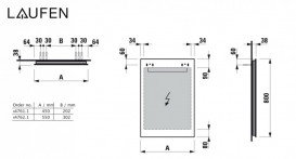 Зеркало в ванную комнату Laufen Leelo 55 см с LED-подсветкой включение от общего выключателя H4476219501441