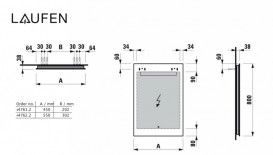 Зеркало в ванную комнату Laufen Leelo 55 см с LED-подсветкой 1 сенсорным выключателем и функцией памяти H4476229501441