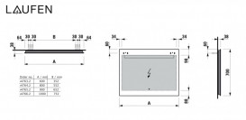 Дзеркало у ванній кімнаті Laufen Leelo 60 см з LED-підсвічуванням 1 сенсорним вимикачем та функцією пам'яті H4476329501441