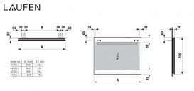 Зеркало в ванную комнату Laufen Leelo 80 см с LED-подсветкой включение от общего выключателя H4476419501441