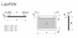 Зеркало в ванную комнату Laufen Leelo 90 см с LED-подсветкой включение от общего выключателя H4476519501441