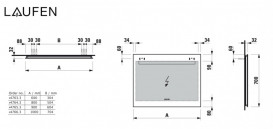 Зеркало в ванную комнату Laufen Leelo 90 см с LED-подсветкой и естественным светом 3 сенсорных выключателя H4476539501441