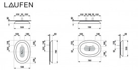 Зеркало в ванную комнату Laufen The New Classic 50 см с LED-подсветкой керамика белый матовый H4060700857571