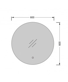 Дзеркало у ванну кімнату Мийдодир Eclipse Ø60 см S з LED підсвічуванням із сенсором 00-0006562