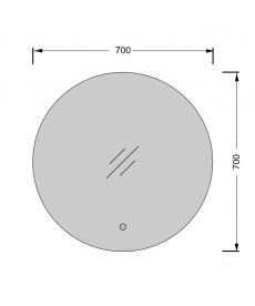 Дзеркало у ванну кімнату Мийдодір Eclipse Ø70 см S з LED підсвічуванням із сенсором 00-0006563