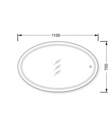 Зеркало в ванную комнату Мойдодыр Magda 110x70 см S с LED подсветкой с сенсором 00-0006336