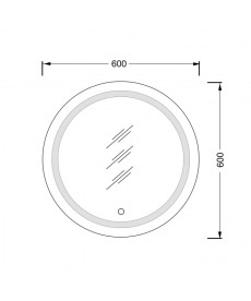 Дзеркало у ванну кімнату Мойдодир Sunny Ø60 см S з LED підсвічуванням із сенсором 00-0006242