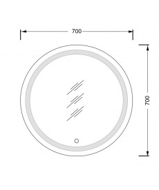 Зеркало в ванную комнату Мойдодыр Sunny Ø70 см S с LED подсветкой с сенсором 00-0006243