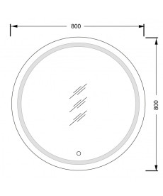 Зеркало в ванную комнату Мойдодыр Sunny Ø80 см S с LED подсветкой с сенсором 00-0006244