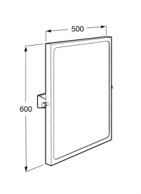Дзеркало у ванну кімнату Roca Access Comfort похиле рама нержавіюча сталь білий A816915009