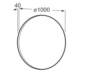 Дзеркало у ванній кімнаті Roca Luna Ø100 см з підсвіткою рама метал чорний матовий A812427000