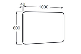 Зеркало в ванную комнату Roca Luna 100x80 см рама металл черный матовый A812415000