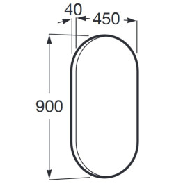 Дзеркало у ванній кімнаті Roca Luna 45х90 см рама метал чорний матовий A812420000