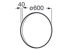 Зеркало в ванную комнату Roca Luna Ø60 см с подсветкой рама металл черный матовый A812425000