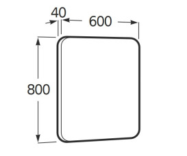 Зеркало в ванную комнату Roca Luna 60x80 см с подсветкой рама металл черный матовый A812421000