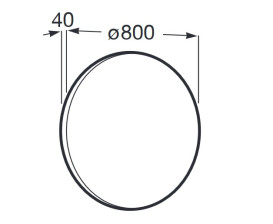Зеркало в ванную комнату Roca Luna Ø80 см с подсветкой рама металл черный матовый A812426000