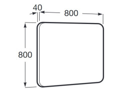 Дзеркало у ванній кімнаті Roca Luna 80x80 см з підсвіткою рама метал чорний матовий A812422000