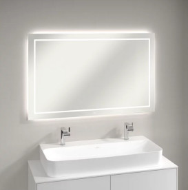 Дзеркало у ванній кімнаті Villeroy & Boch Finion 120х75 см з підсвічуванням та настінним освітленням G6001200