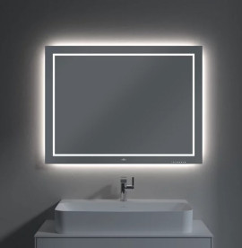 Зеркало в ванную комнату Villeroy & Boch Finion 100х75 см с подсветкой и настенным освещением G6001000