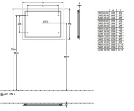 Зеркало в ванную комнату Villeroy & Boch Finion 100х75 см с подсветкой и настенным освещением G6001000