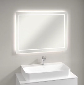 Дзеркало у ванній кімнаті Villeroy & Boch Finion 100х75 см з підсвічуванням та настінним освітленням G6001000