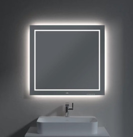 Дзеркало у ванній кімнаті Villeroy & Boch Finion 80х75 см з підсвічуванням та настінним освітленням G6008000