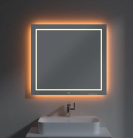 Дзеркало у ванній кімнаті Villeroy & Boch Finion 80х75 см з підсвічуванням та настінним освітленням G6008000