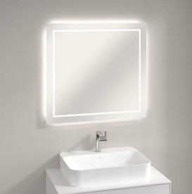Дзеркало у ванній кімнаті Villeroy & Boch Finion 80х75 см з підсвічуванням та настінним освітленням G6008000