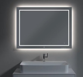 Зеркало в ванную комнату Villeroy & Boch Finion 100х75 см с подсветкой обогревом и аудиосистемой G6101000
