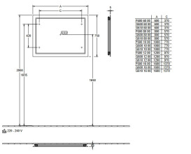 Зеркало в ванную комнату Villeroy & Boch Finion 100х75 см с подсветкой обогревом и аудиосистемой G6101000