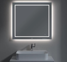 Зеркало в ванную комнату Villeroy & Boch Finion 80х75 см с подсветкой обогревом и аудиосистемой G6108000