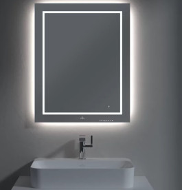 Дзеркало у ванній кімнаті Villeroy & Boch Finion 60х75 см з підсвічуванням обігрівом та аудіосистемою G6106000