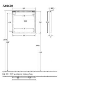 Дзеркало у ванній кімнаті Villeroy & Boch More To See 80х75 см з підсвічуванням A4048000