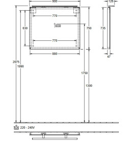 Дзеркало у ванній кімнаті Villeroy & Boch More To See 65х75 см з підсвічуванням A4046500