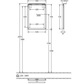Зеркало в ванную комнату Villeroy & Boch More To See 55х75 см с подсветкой A4045500