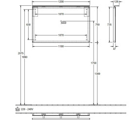 Дзеркало у ванній кімнаті Villeroy & Boch More To See 120х75 см з підсвічуванням A4041200