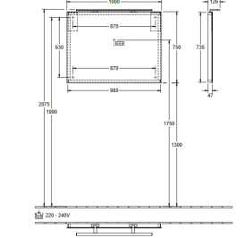 Дзеркало у ванній кімнаті Villeroy & Boch More To See 100х75 см з підсвічуванням A4041000