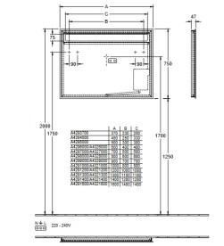 Зеркало в ванную комнату Villeroy & Boch More To See 14 45х75 см с подсветкой A4294500