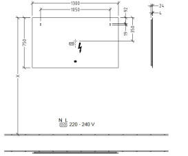 Зеркало в ванную комнату Villeroy & Boch More to See Lite 130х75 см с подсветкой A4591300