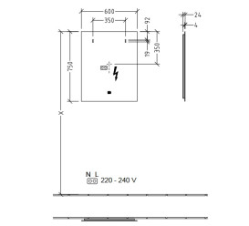 Зеркало в ванную комнату Villeroy & Boch More to See Lite 60х75 см с подсветкой A4596000