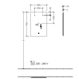 Зеркало в ванную комнату Villeroy & Boch More to See Lite 50х75 см с подсветкой A4595000